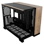 Corsair 2500x Doble  Caja MATX Cristal templado Negro  Nogal