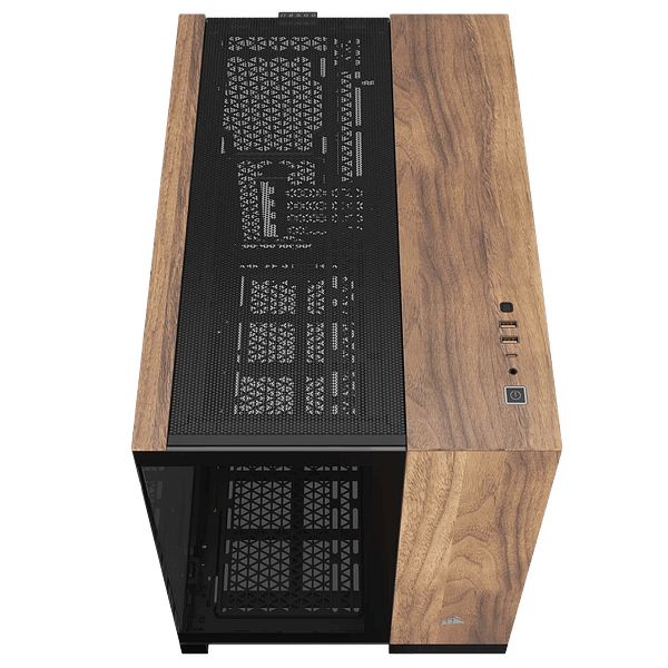 Corsair 2500x Doble  Caja MATX Cristal templado Negro  Nogal