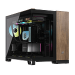 Corsair 2500x Doble  Caja MATX Cristal templado Negro  Nogal