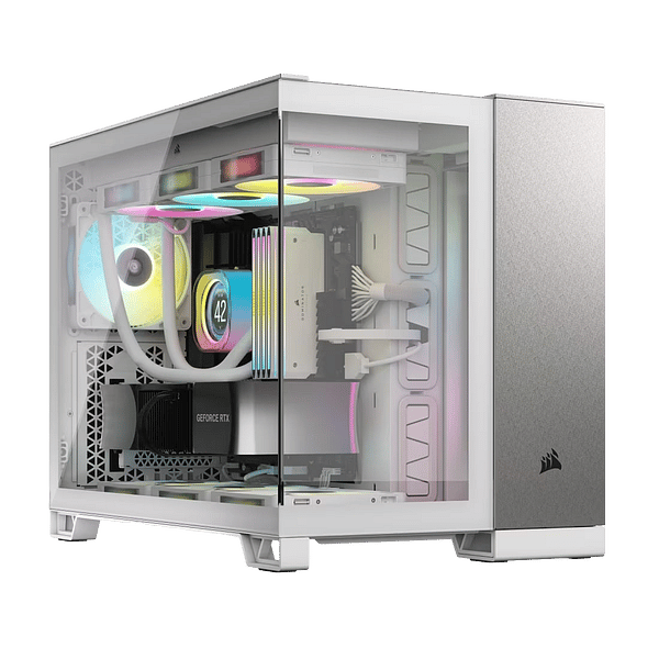 Corsair 2500x Doble  Caja MATX Cristal templado Blanco  Gris Satinado