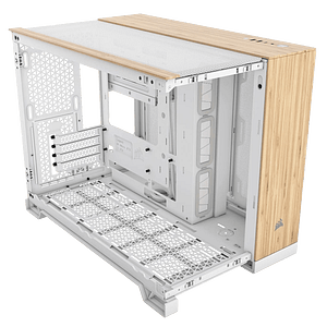 Corsair 2500x Doble  Caja MATX Cristal templado Blanco  Bambú