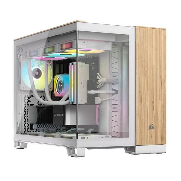 Corsair 2500x Doble  Caja MATX Cristal templado Blanco  Bambú