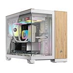 Corsair 2500x Doble  Caja MATX Cristal templado Blanco  Bambú