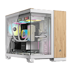 Corsair 2500x Doble  Caja MATX Cristal templado Blanco  Bambú Corsair 2500x Doble  Caja MATX Cristal templado Blanco  Bambú