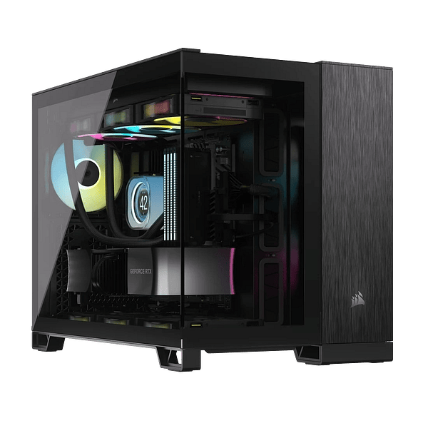 Corsair 2500x Doble  Caja MATX Cristal templado Negro  Aluminio Obsidian