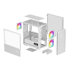 Deepcool CH360 ARGB   Caja Blanca Cristal Templado