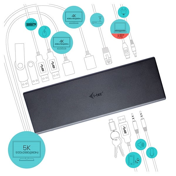 ITec USBC Dual Display HDMI DisplayPort USB 30  Dock