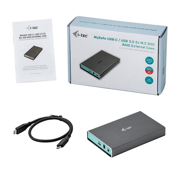 ITec Mysafe USBC a 2X M2 SATA RAID  Cararcasa M2