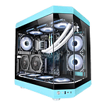 Mars Gaming MC3T Panoramica  Caja ATX Cristal Templado Azul