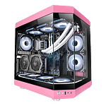 Mars Gaming MC3T Panoramica  Caja ATX Cristal Templado Rosa Mars Gaming MC3T Panoramica  Caja ATX Cristal Templado Rosa