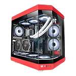 Mars Gaming MC3T Panoramica  Caja ATX Cristal Templado Rojo