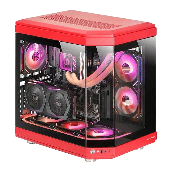 Mars Gaming MC3T Panoramica  Caja ATX Cristal Templado Rojo