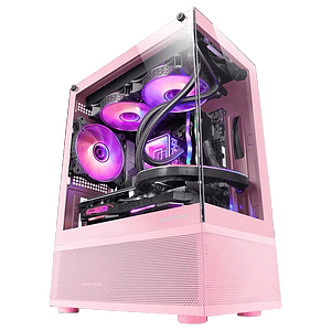 Mars Gaming MCSE  Caja MicroATX Cristal Templado Rosa