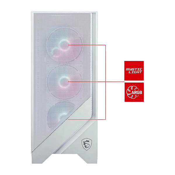 MSI MAG Forge 320R Airflow ARGB  Caja ATX Cristal templado Blanca