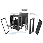 Montech AIR 1000 Lite  Caja Negra ATX Cristal Templado