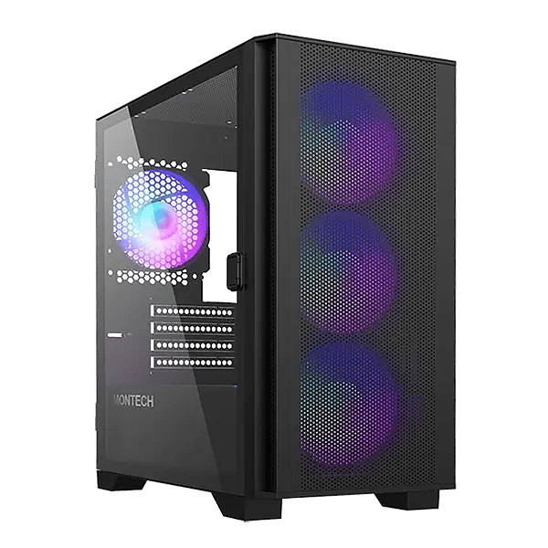 Montech AIR 100 ARGB  Caja Negra MATX Cristal Templado