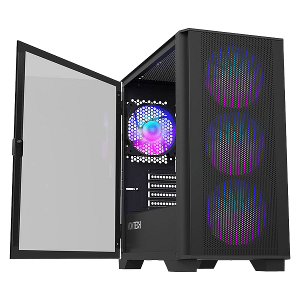 Montech AIR 100 ARGB  Caja Negra MATX Cristal Templado