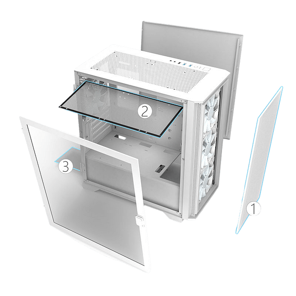 Montech AIR 100 ARGB  Caja Micro ATX Cristal Templado Blanco