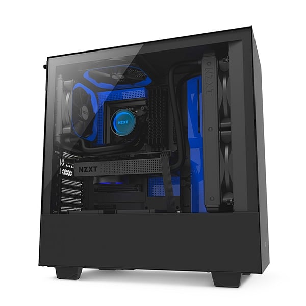 NZXT H500 con ventana negra  azul  Caja