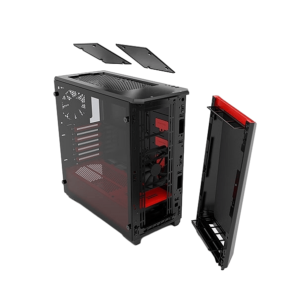 Phanteks Eclipse P400S ATX TG negra roja  Caja
