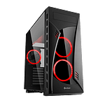 Sharkoon Night Shark Red ATX sin ventiladores  Caja
