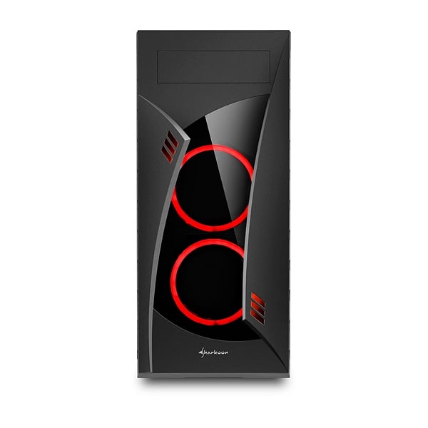 Sharkoon Night Shark Red ATX sin ventiladores  Caja