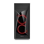 Sharkoon Night Shark Red ATX sin ventiladores  Caja