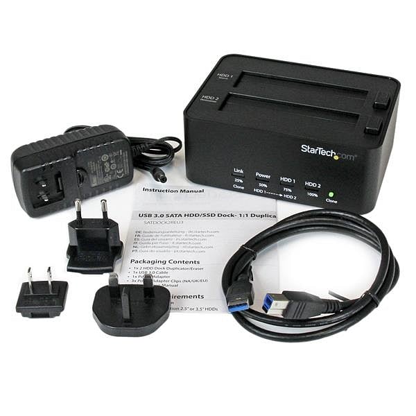StarTechcom USB 30 2 bahía  25 35 Clona HDD  Dock