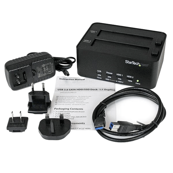 StarTechcom USB 30 2 bahía  25 35 Clona HDD  Dock