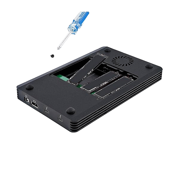 StarTechcom Caja Thunderbolt 3 con 4 Bahías M2 NVMe SSD 40Gbps PCIe