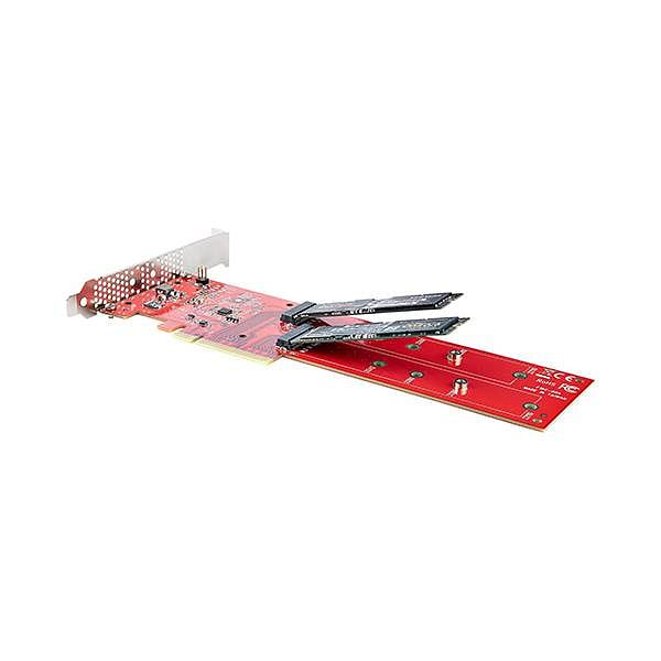 StarTechcom Tarjeta Adaptadora PCIe x8x16 a 2x SSDs M2 NVMe AHCI