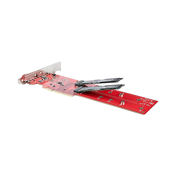 StarTechcom Tarjeta Adaptadora PCIe x8x16 a 2x SSDs M2 NVMe AHCI