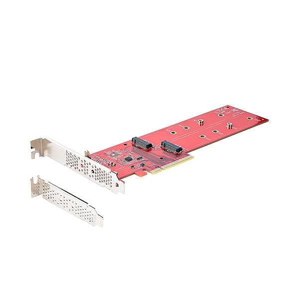 StarTechcom Tarjeta Adaptadora PCIe x8x16 a 2x SSDs M2 NVMe AHCI