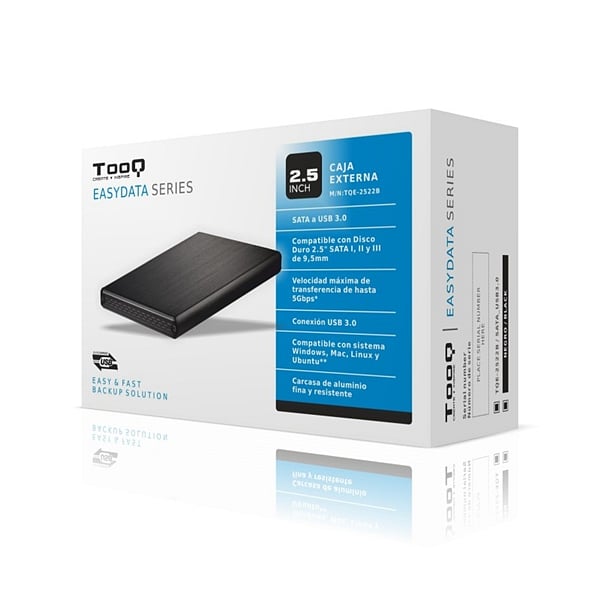 TooQ TQE2522B 25 SATA USB 30 Negra  Caja HDD