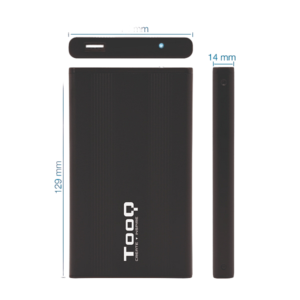 TooQ TQE2510B 25 SATA USB 20 Negra  Caja HDD