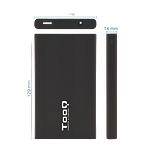 TooQ TQE2510B 25 SATA USB 20 Negra  Caja HDD