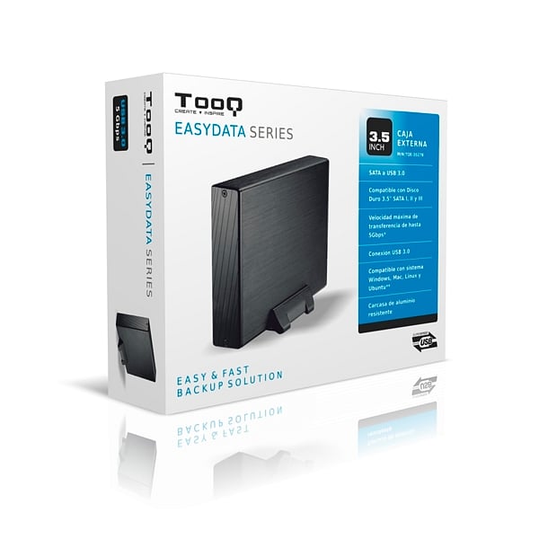 TooQ TQE3527B 35 SATA USB 30 Negra  Caja HDD