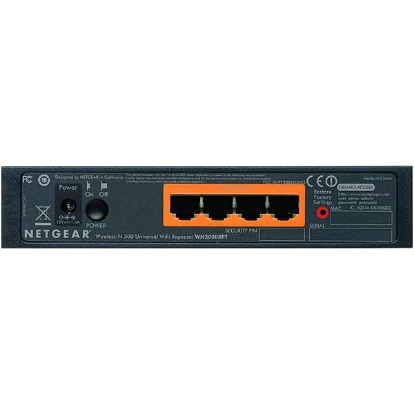 NETGEAR WN2000RPT Repetidor WiFi n300 con 4 LAN