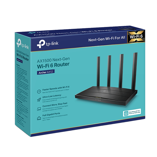 TPLink AX12 WiFi6 AX1500  Router