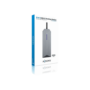 Aisens ASUC9P001GR  HDMI  3x USB  RJ45  Audio  Lector Tarjetas  USBC  MicroSD  USB Dock