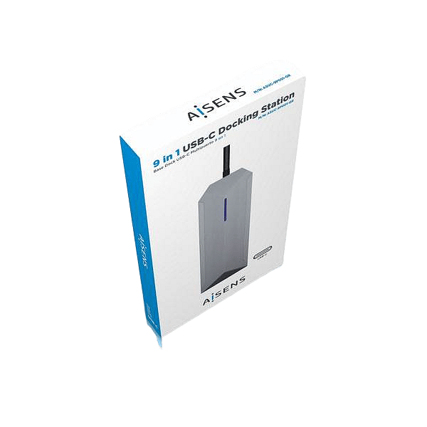 Aisens ASUC9P001GR  HDMI  3x USB  RJ45  Audio  Lector Tarjetas  USBC  MicroSD  USB Dock