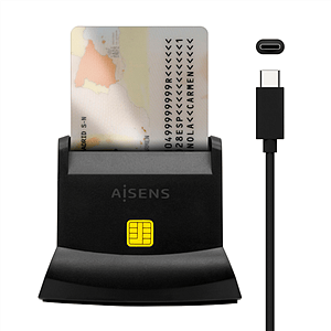 Aisens ASCRSN02SDBK  Lector de DNI  MicroSD  Tarjeta de Sim  USB20  Lector USB