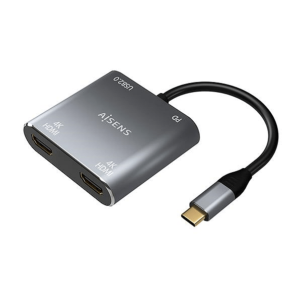 Aisens A1090625 2x HDMI 4K USBC  Adaptador USB