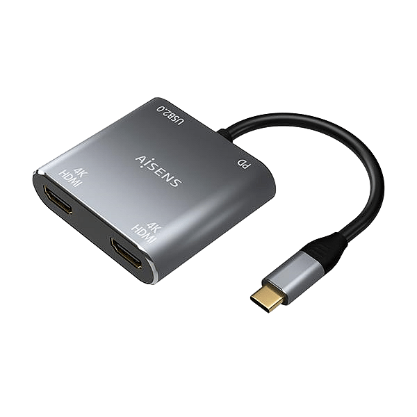 Aisens A1090625 2x HDMI 4K USBC  Adaptador USB