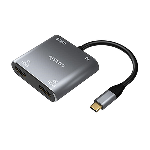 Aisens A1090625 2x HDMI 4K USBC  Adaptador USB
