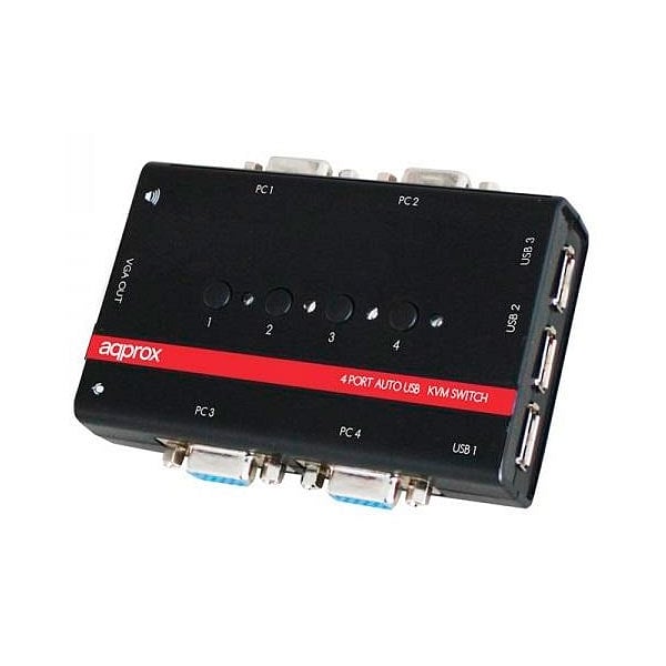 Approx KVM USB VGA para 4 ordenadores
