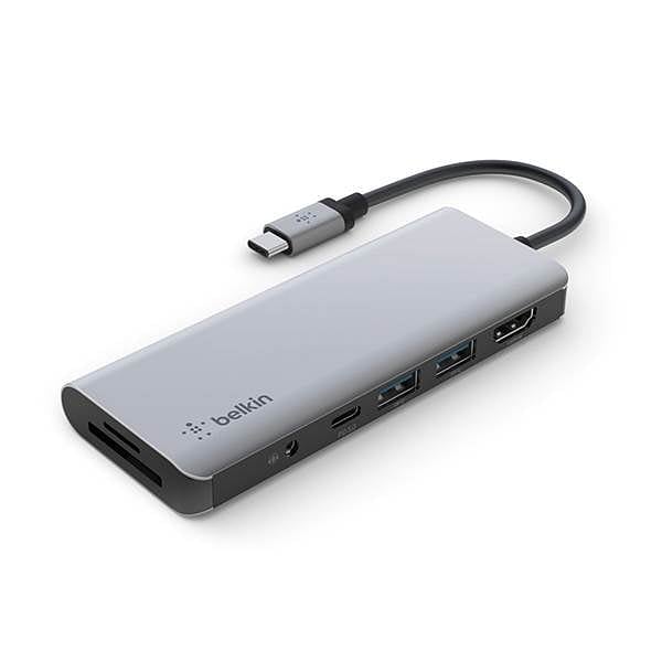 Belkin AVC009BTSGY 7 En 1 HDMI Carga 100W  Adaptador USB