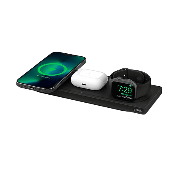 Belkin WIZ016VFBK Magsafe 3 En 1  Cargador Inalambrica