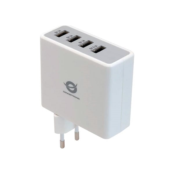 Conceptronic 5V 4xUSB 3x1A y 1x24A a shucko  Adaptador