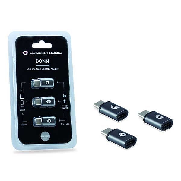 Conceptronic USBC a Micro USB Pack x3  Adaptador